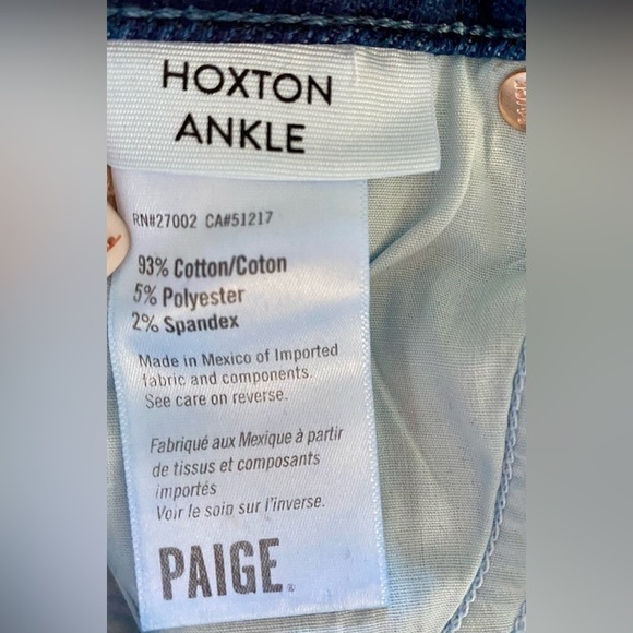 NEW w/TAGS PAIGE Hoxton High Rise Ankle Skinny Jeans Women's Size 30 - Picture 10 of 11